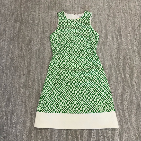 Badgley Mischka Dresses & Skirts - Badgely Mischka Belle Green & White Print Sleeveless Knee Length Dress Size 4